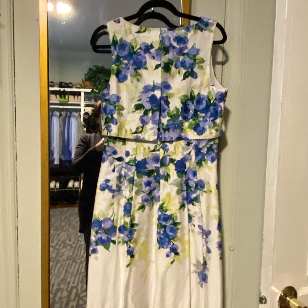 Blue and white floral dress by lordtaylor